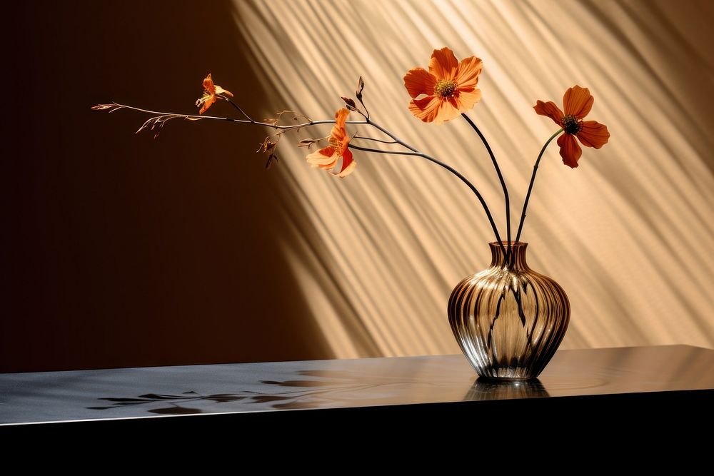 Flower in vase plant light table. AI generated Image by rawpixel.