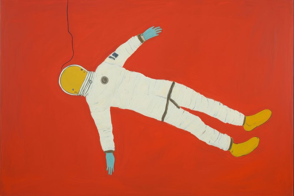 Astronaut floating painting art representation. AI generated Image by rawpixel.