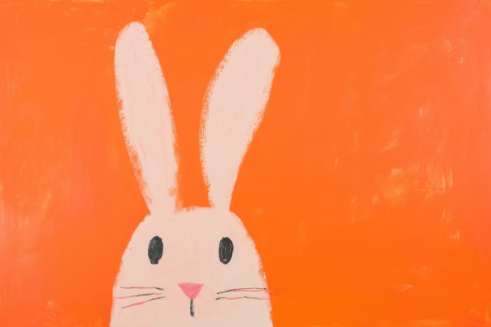 Bunny painting cartoon animal. AI generated Image by rawpixel.