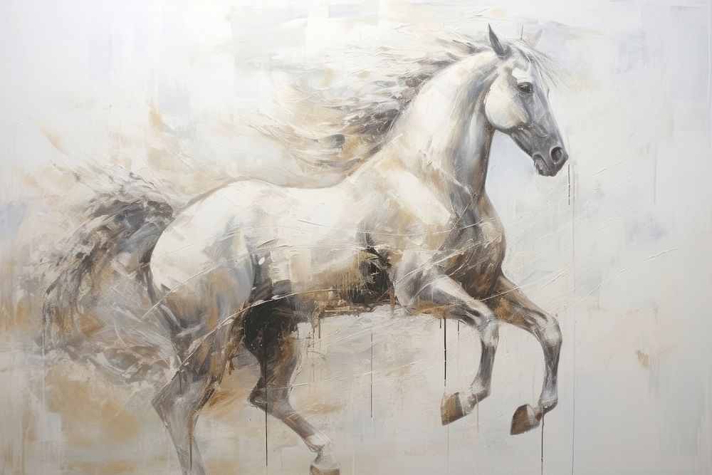 Horse painting drawing animal. AI generated Image by rawpixel.
