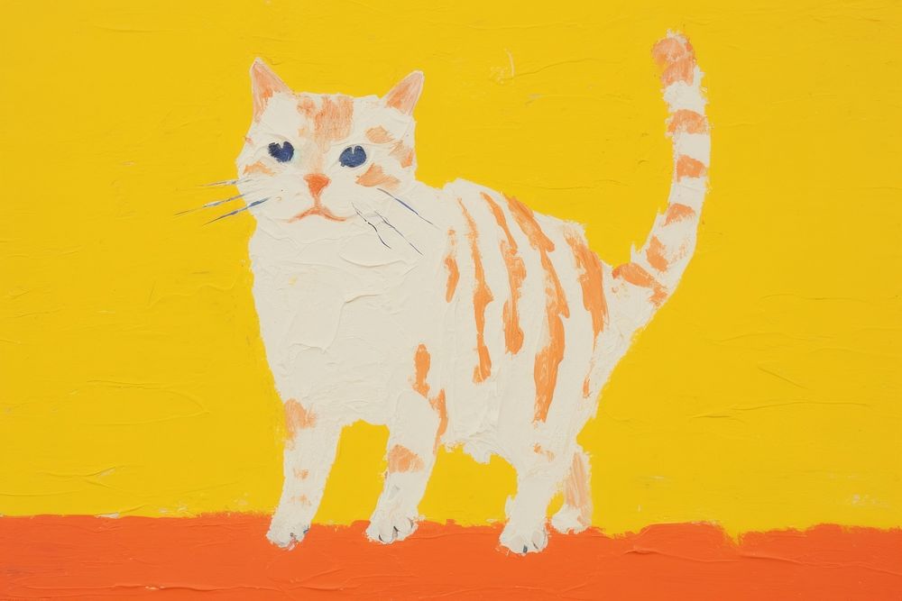 Kitten painting animal mammal. AI generated Image by rawpixel.
