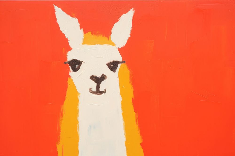 Lama backgrounds painting mammal. AI generated Image by rawpixel.