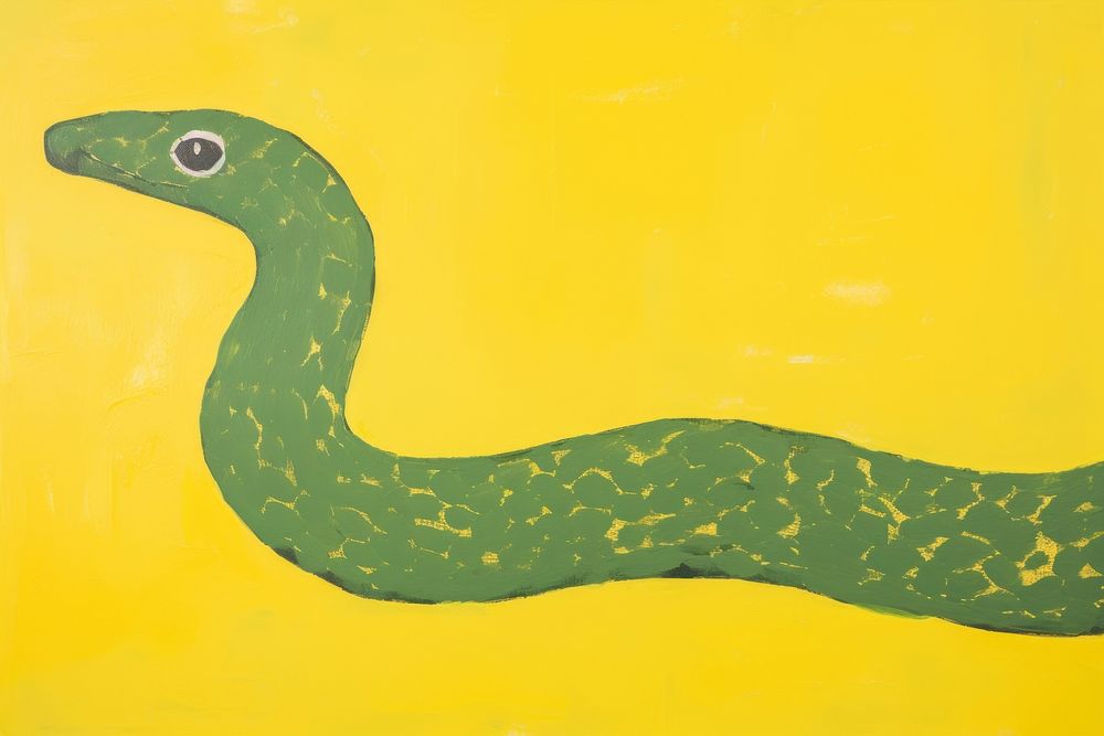 Snake painting reptile animal. AI generated Image by rawpixel.