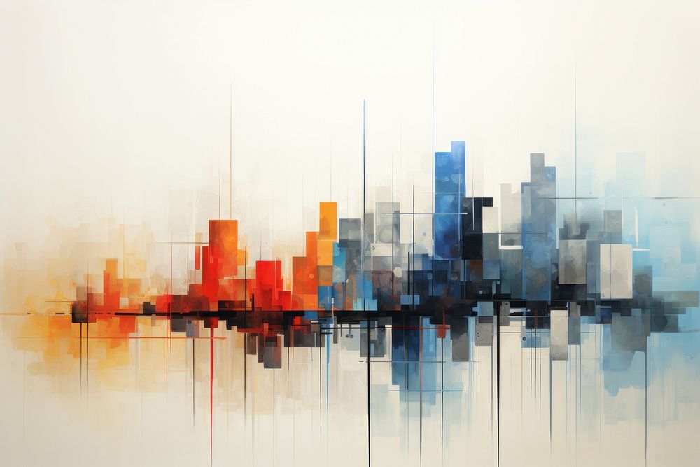 Cityscape art abstract painting. AI generated Image by rawpixel.