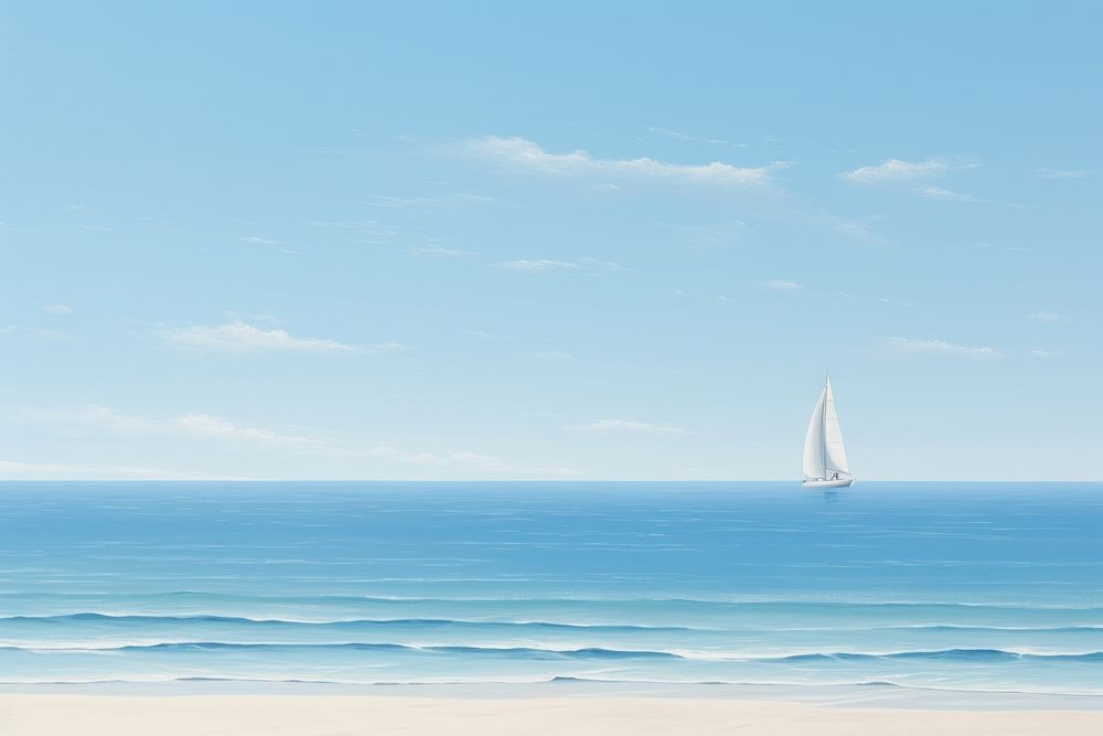 Seascape sailboat outdoors horizon. AI generated Image by rawpixel.