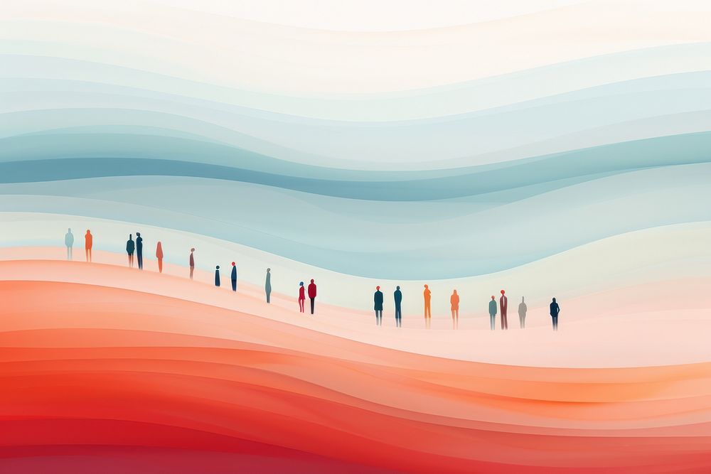 People abstract outdoors art. AI generated Image by rawpixel.