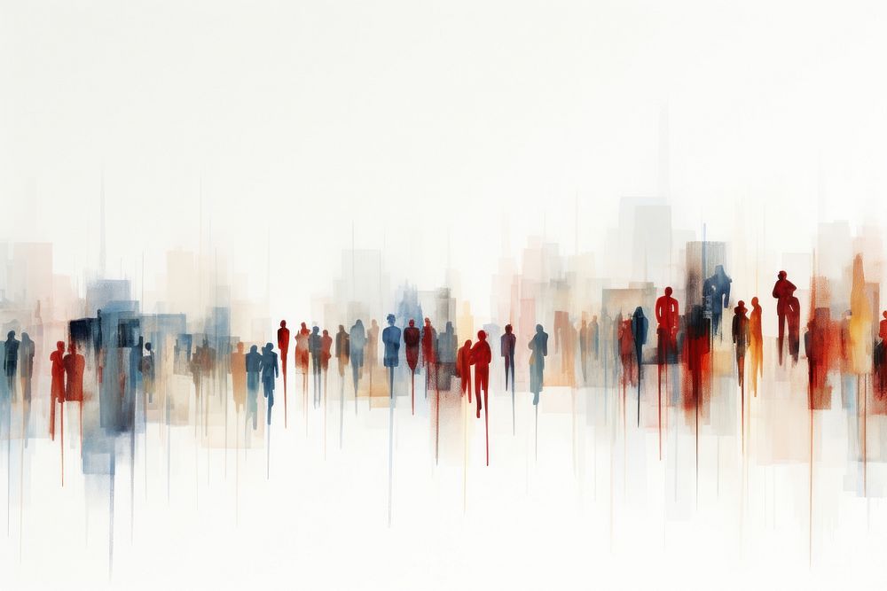 People abstract city art. AI generated Image by rawpixel.