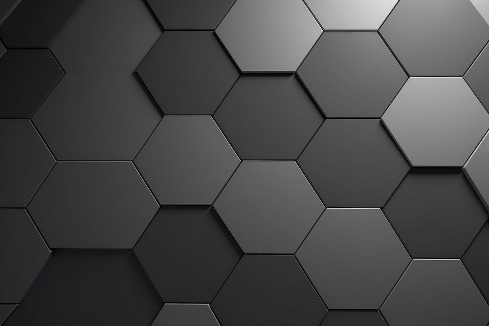 Abstract hexagons gray background backgrounds black repetition. AI generated Image by rawpixel.