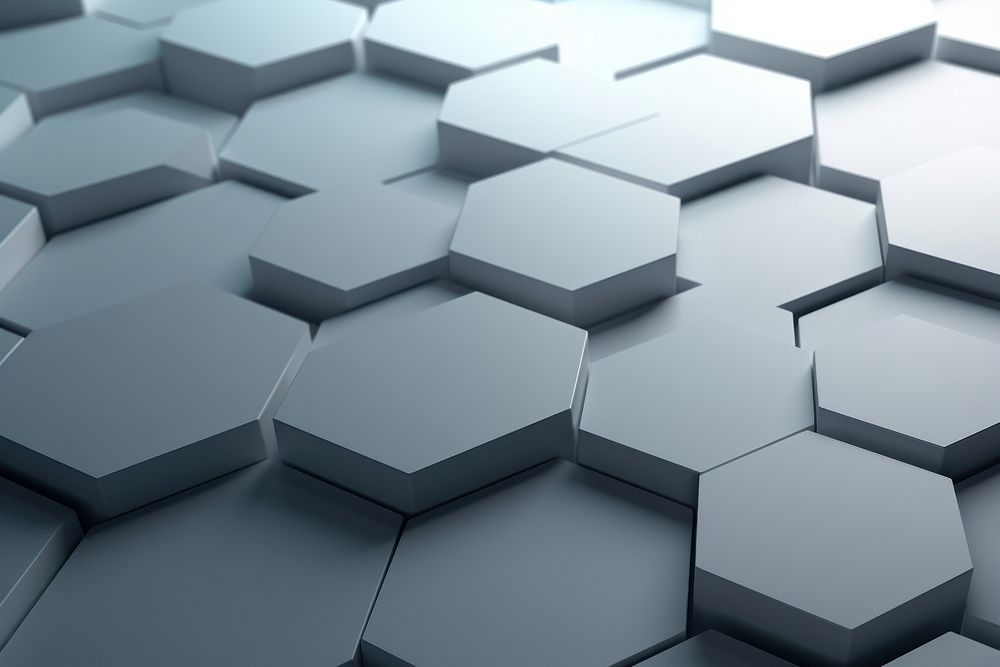 Abstract hexagons gray background backgrounds architecture repetition. AI generated Image by rawpixel.