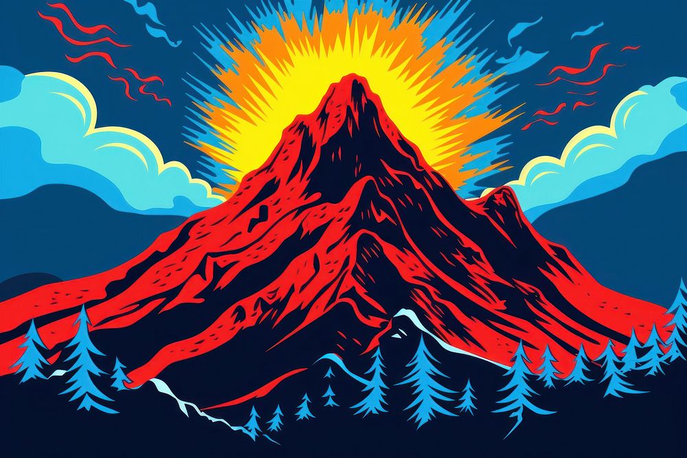 Mountain outdoors volcano nature. AI generated Image by rawpixel.