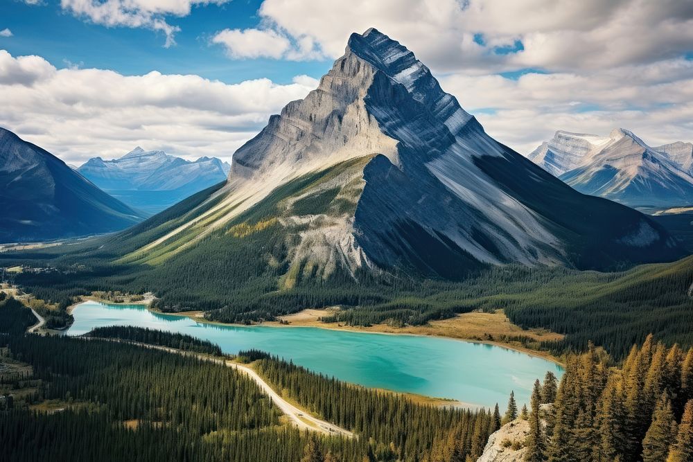 Canada mountain landscape outdoors nature. AI generated Image by rawpixel.