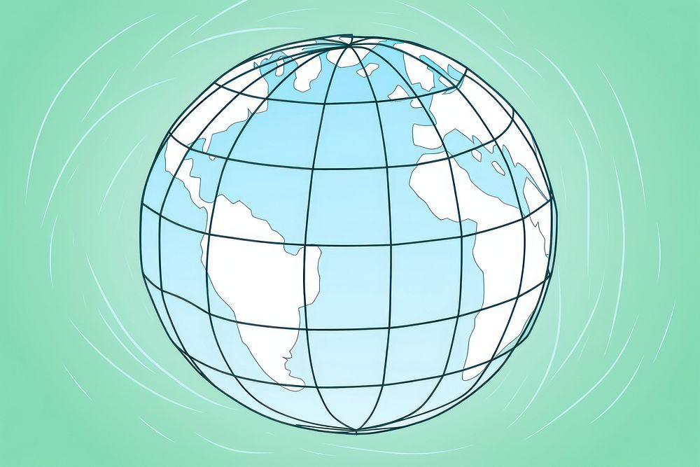 Wireframe connecting earth sphere cartoon planet globe. AI generated Image by rawpixel.