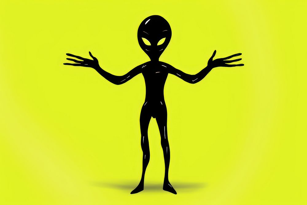 Alien silhouette cartoon representation. AI generated Image by rawpixel.