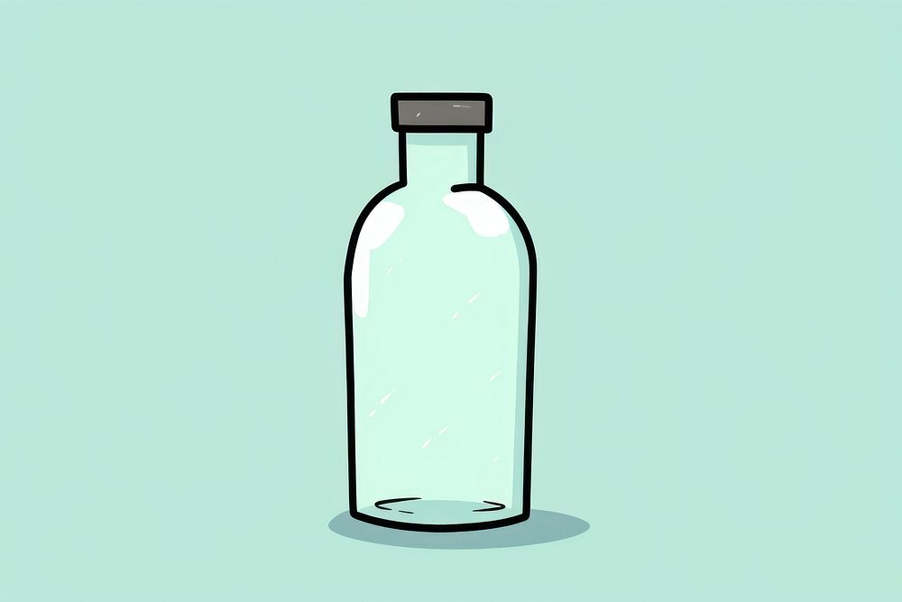 Bottle cartoon glass transparent. AI generated Image by rawpixel.