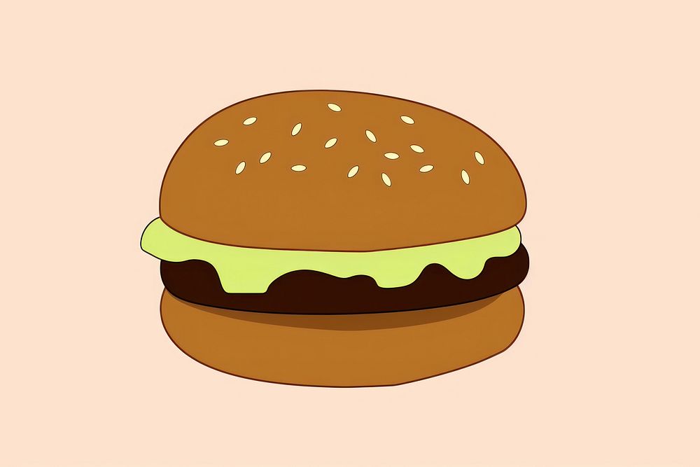 Burger cartoon food hamburger. AI generated Image by rawpixel.