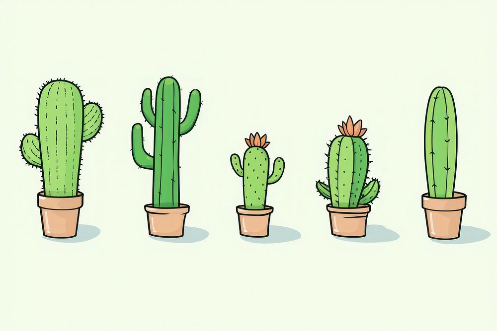 Cactus cartoon plant creativity. AI generated Image by rawpixel.