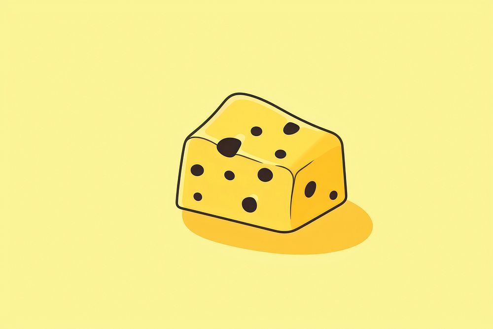 Cheese cartoon line dice. AI generated Image by rawpixel.