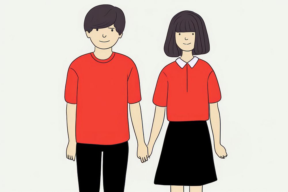 Couple cartoon t-shirt adult. AI generated Image by rawpixel.