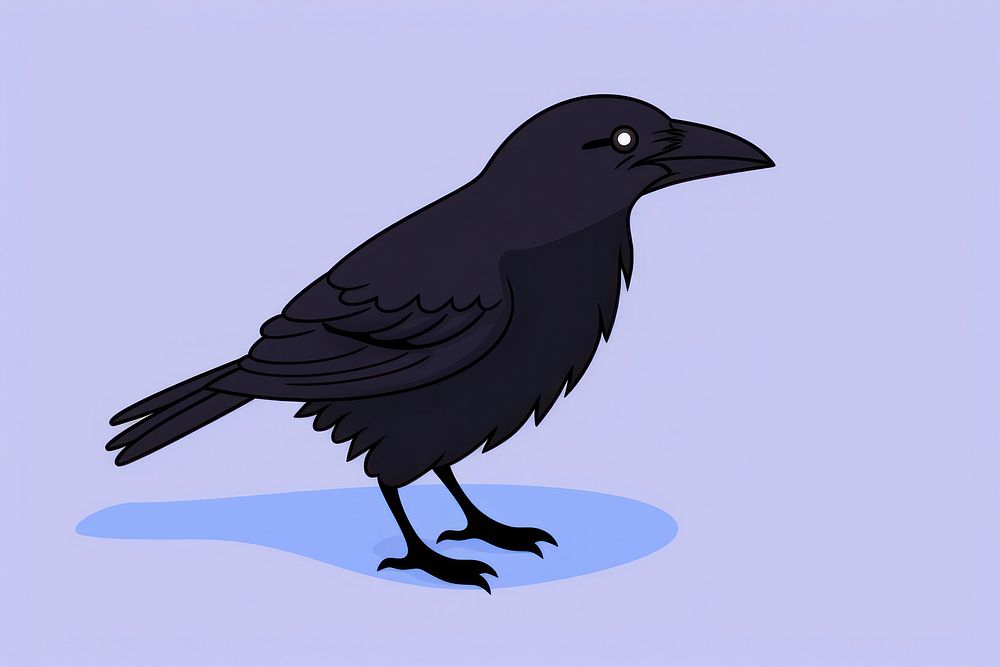 Crow blackbird cartoon animal. AI generated Image by rawpixel.