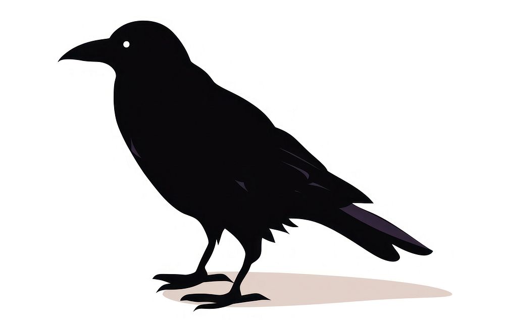 Crow silhouette blackbird cartoon. AI generated Image by rawpixel.