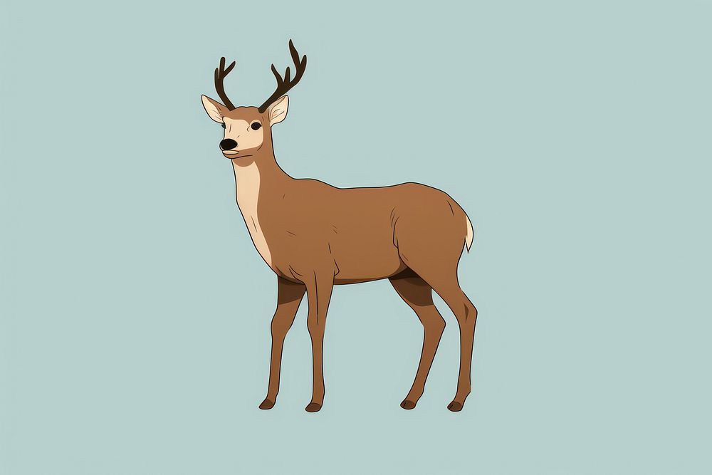 Deer wildlife cartoon animal. AI generated Image by rawpixel.