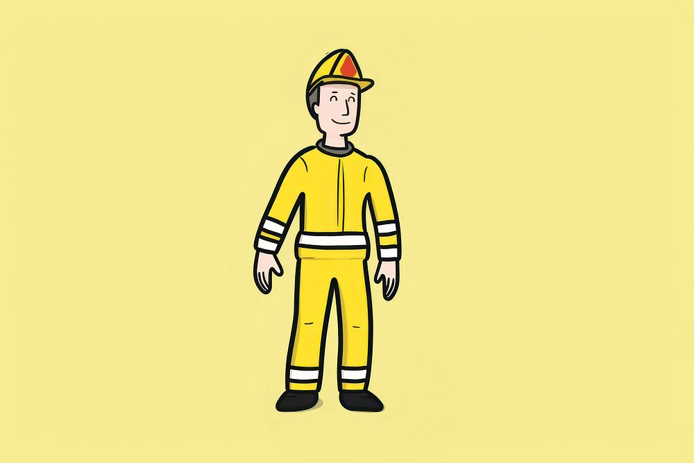 Firefighter cartoon engineering protection. AI generated Image by rawpixel.