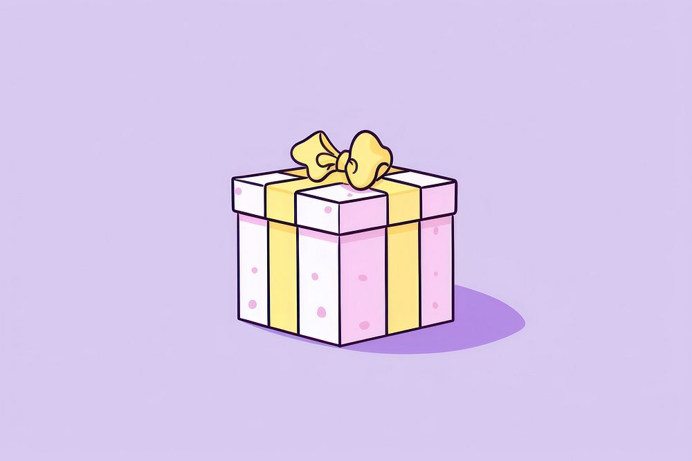 Gift cartoon line box. AI generated Image by rawpixel.
