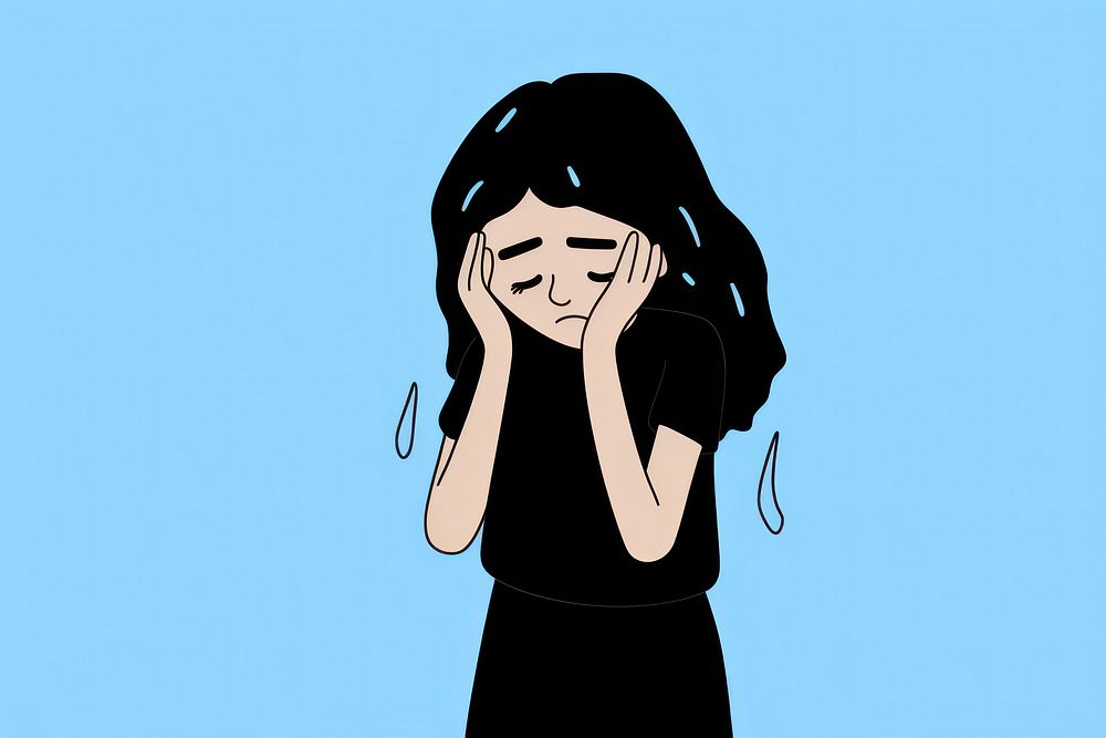 Girl crying cartoon adult black. AI generated Image by rawpixel.