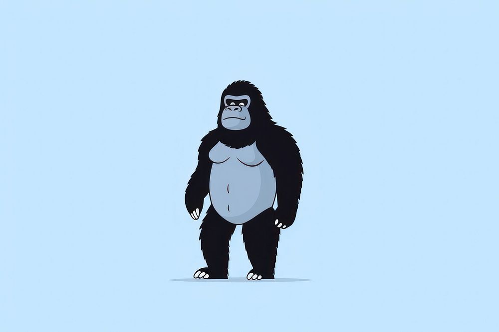Gorilla cartoon mammal ape. AI generated Image by rawpixel.