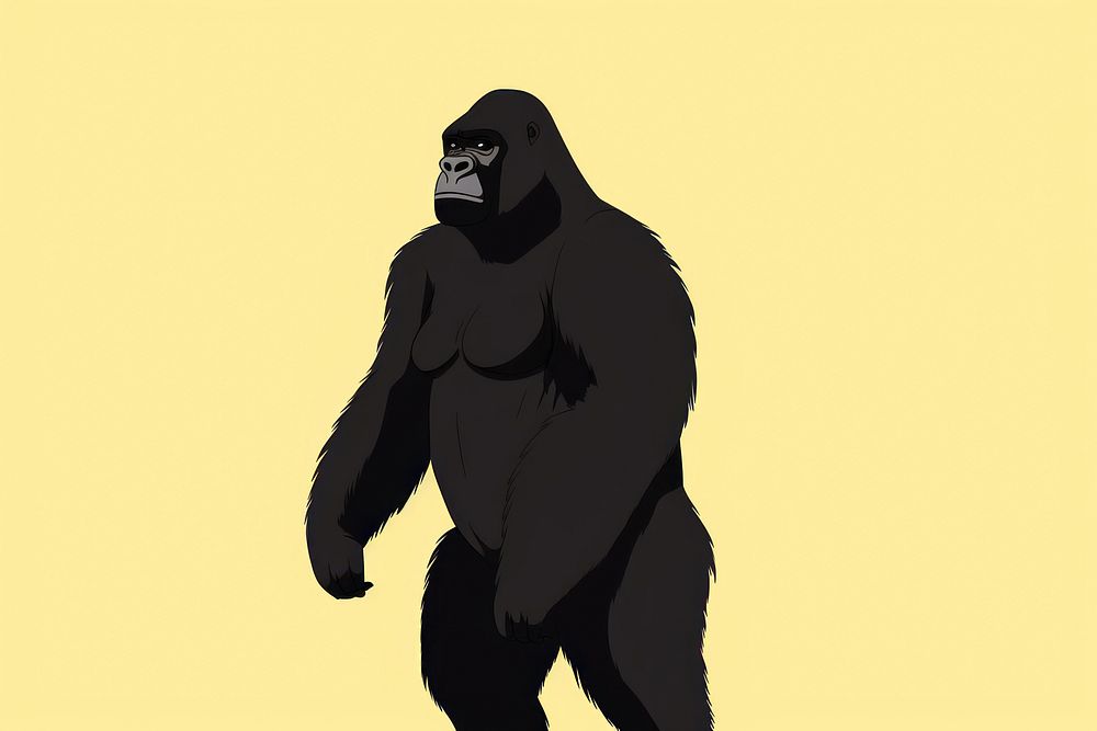 Gorilla wildlife cartoon mammal. AI generated Image by rawpixel.