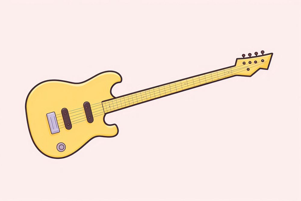Guitar cartoon performance fretboard. AI generated Image by rawpixel.