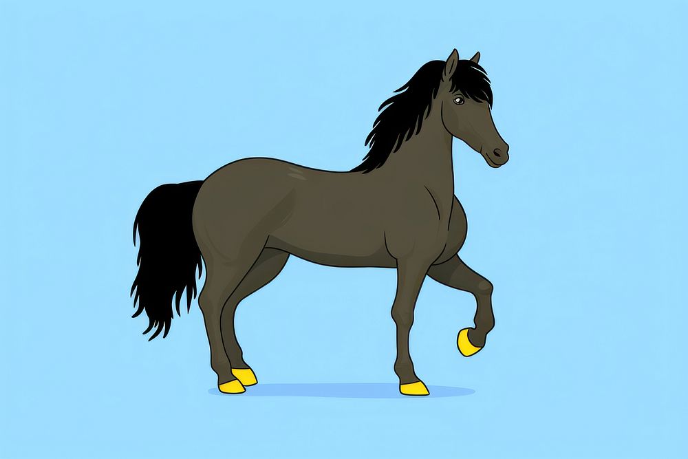 Horse stallion cartoon animal. AI generated Image by rawpixel.