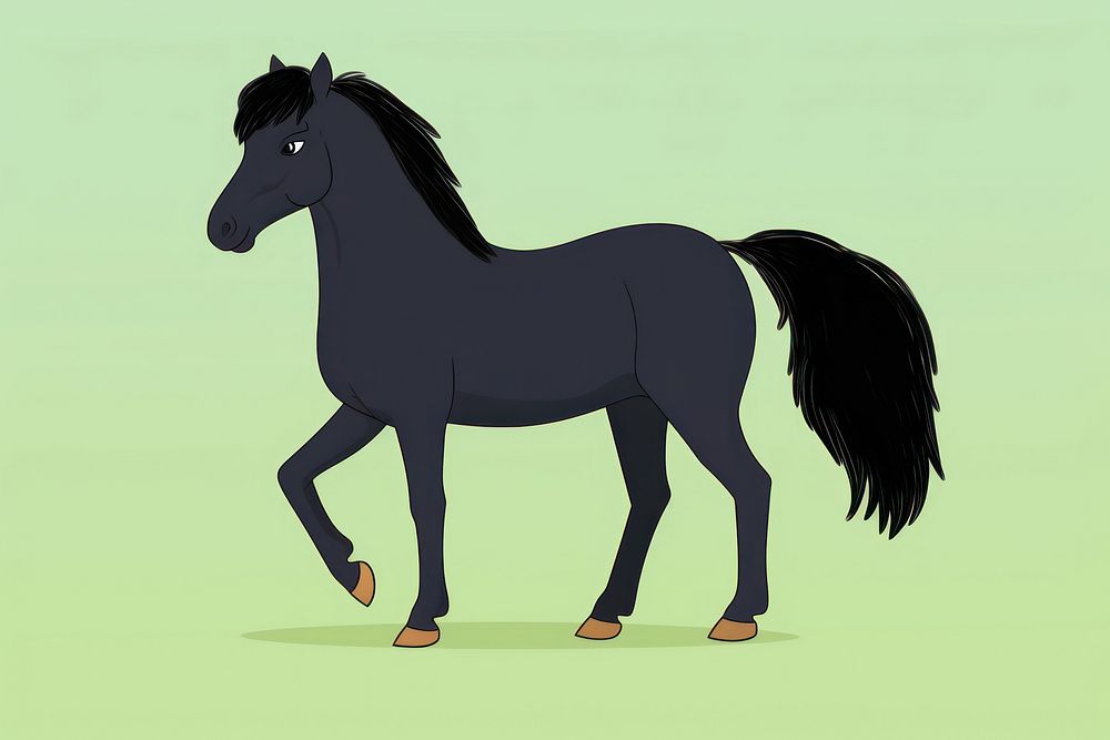 Horse cartoon animal mammal. AI generated Image by rawpixel.