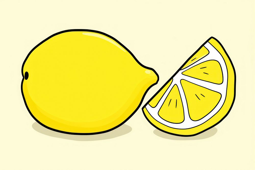 Lemon cartoon fruit plant. 