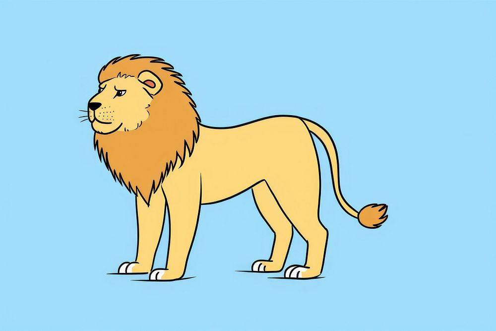 Lion cartoon animal mammal. AI generated Image by rawpixel.