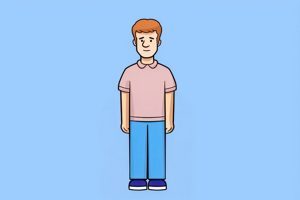 Man cartoon creativity standing. AI generated Image by rawpixel.