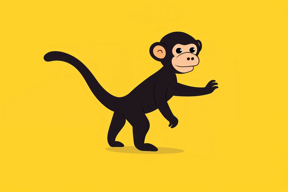 Monkey cartoon wildlife animal. AI generated Image by rawpixel.