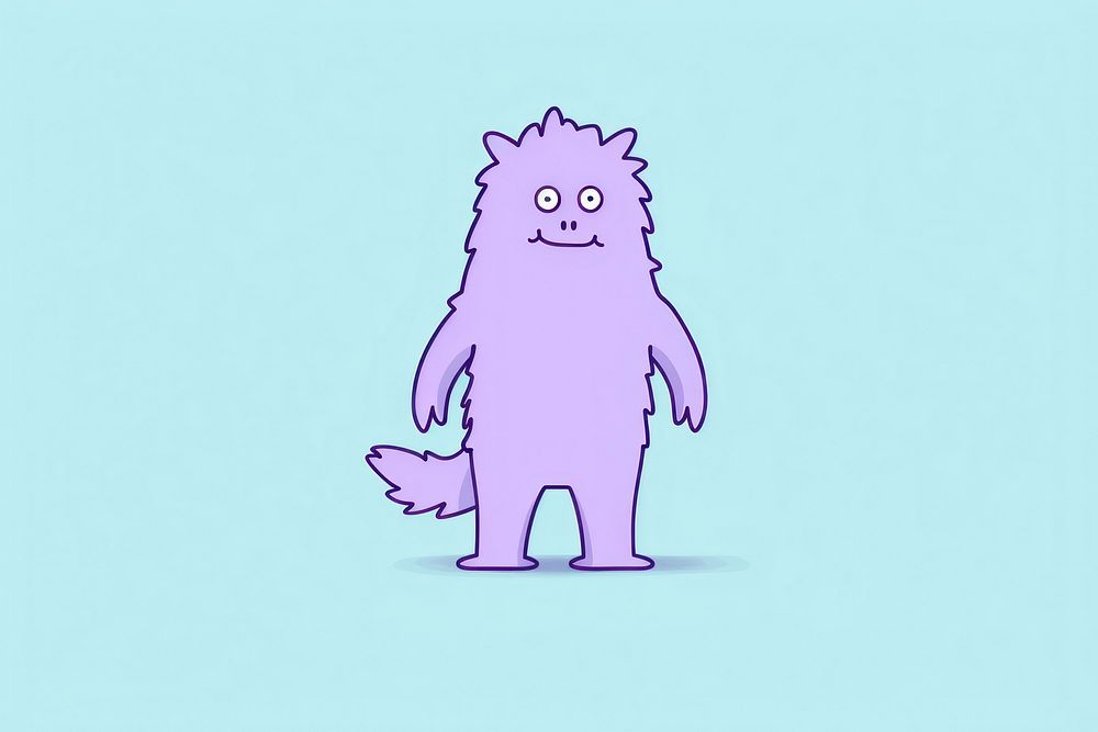 Monster cartoon purple mammal. AI generated Image by rawpixel.