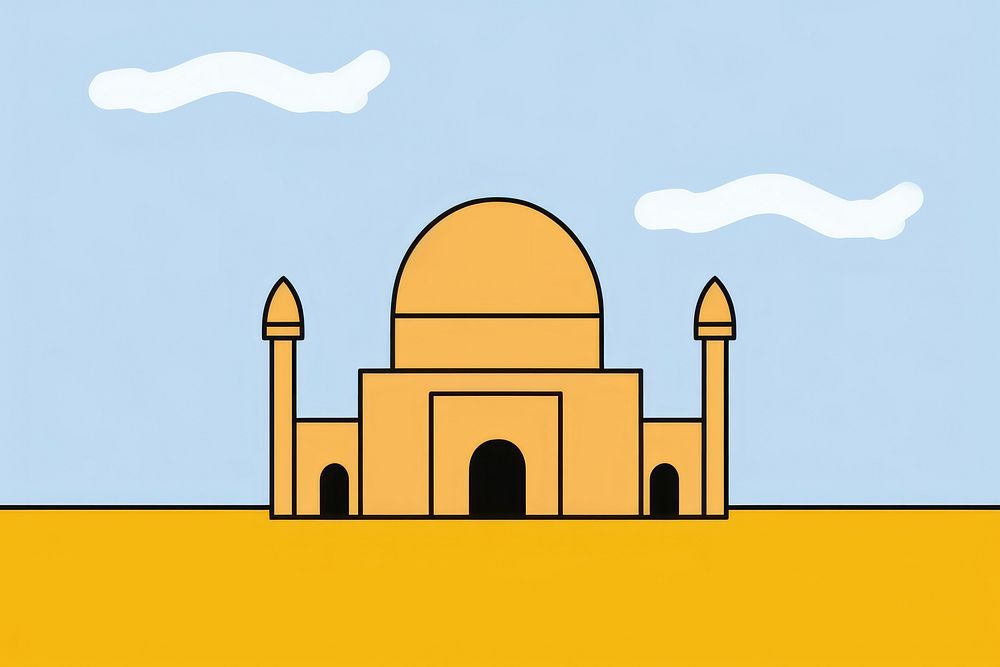 Mosque architecture building cartoon. AI generated Image by rawpixel.