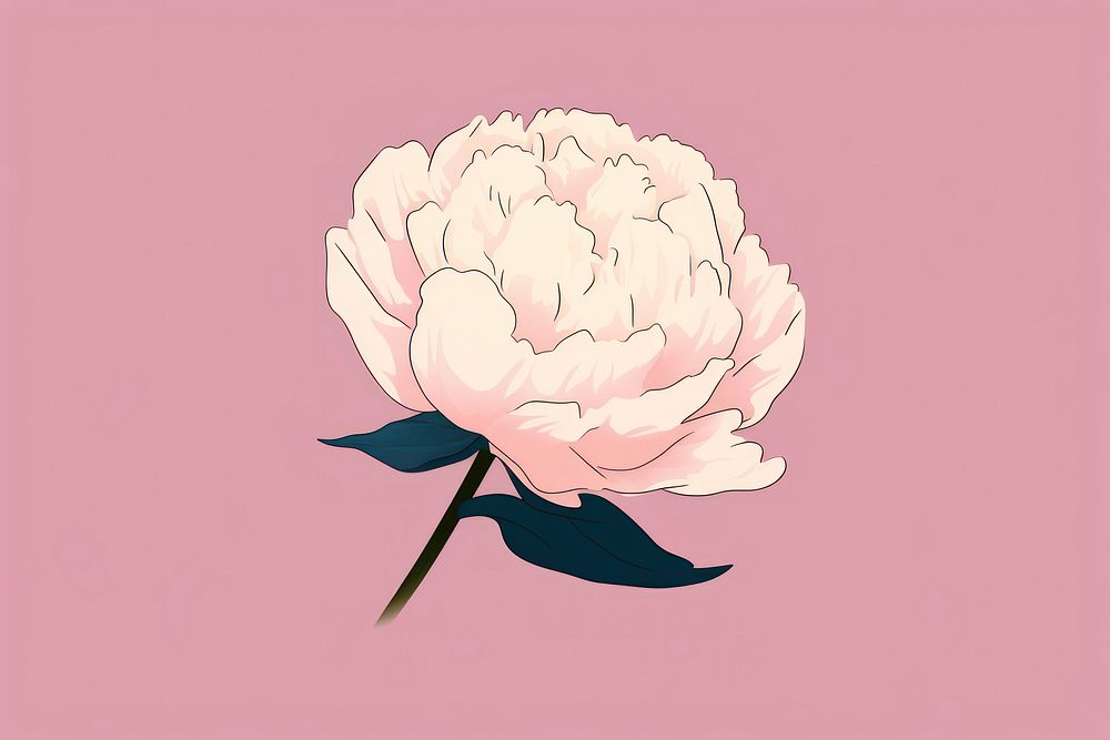 Peony blossom cartoon flower. AI generated Image by rawpixel.