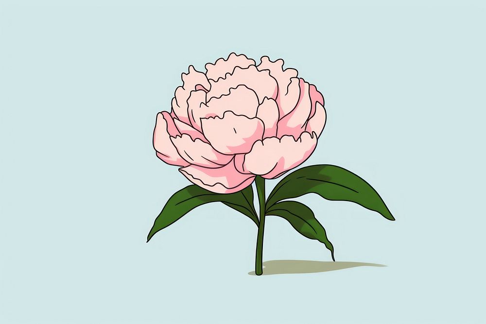 Peony blossom cartoon flower. AI generated Image by rawpixel.