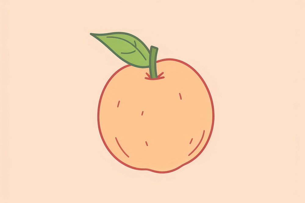Peach cartoon fruit plant. AI generated Image by rawpixel.