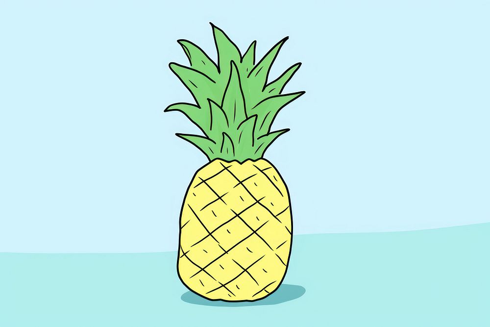 Pineapple cartoon fruit plant. AI generated Image by rawpixel.