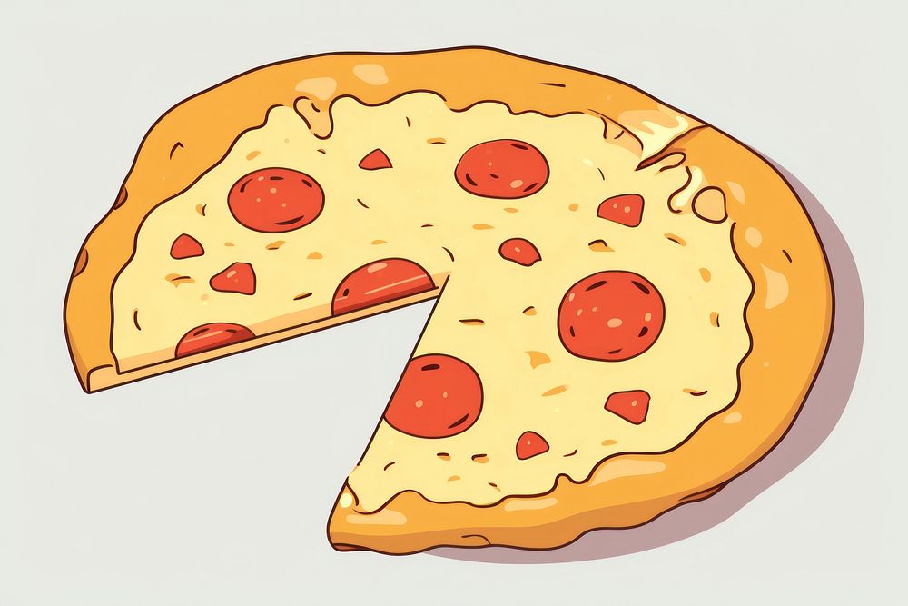 Pizza cartoon food confectionery. AI generated Image by rawpixel.
