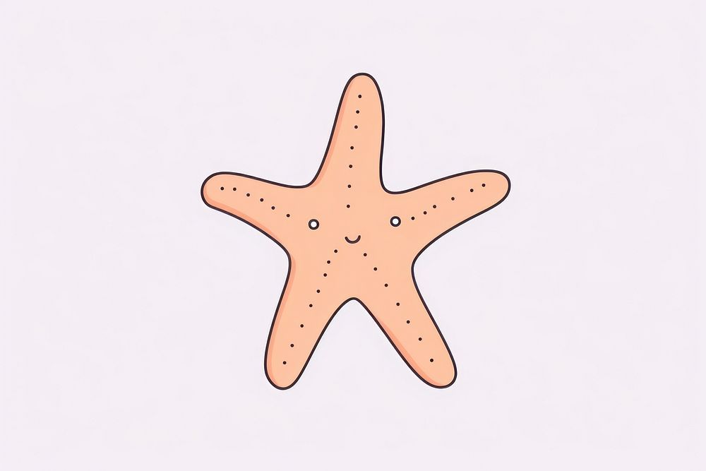 Starfish cartoon invertebrate echinoderm. AI generated Image by rawpixel.