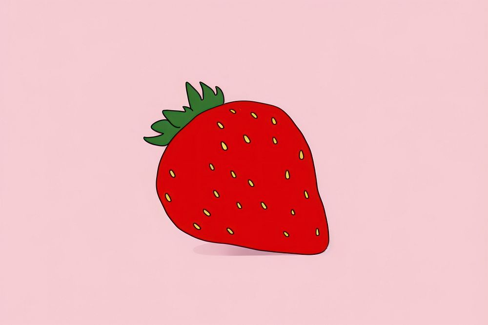 Strawberry cartoon fruit plant. AI generated Image by rawpixel.