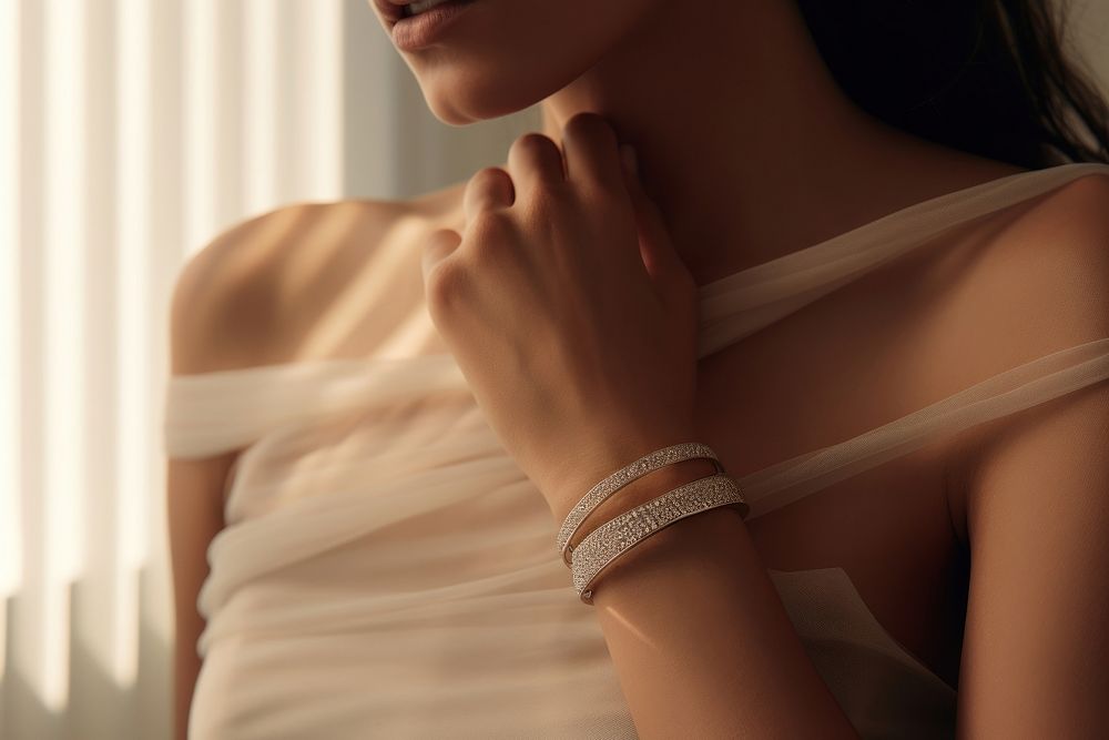 Armlace jewelry on woman arm bracelet luxury dress. AI generated Image by rawpixel.