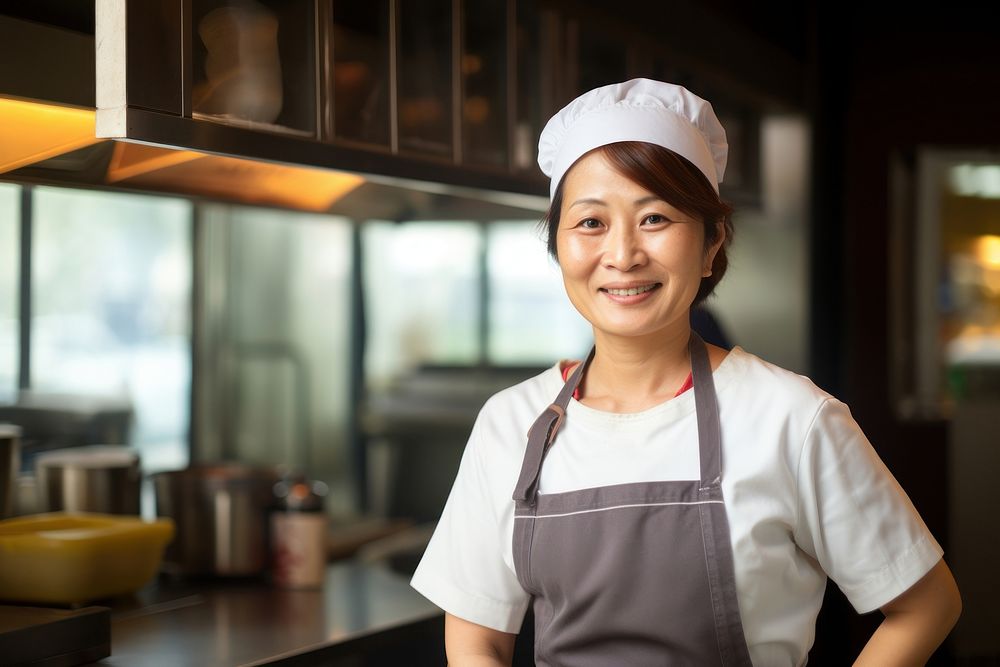Korean woman chef restaurant entrepreneur. AI generated Image by rawpixel.