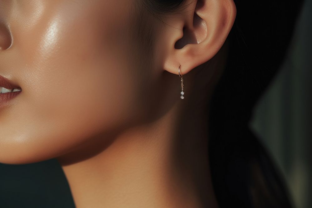 Earring jewellery on woman ear jewelry adult accessories. AI generated Image by rawpixel.