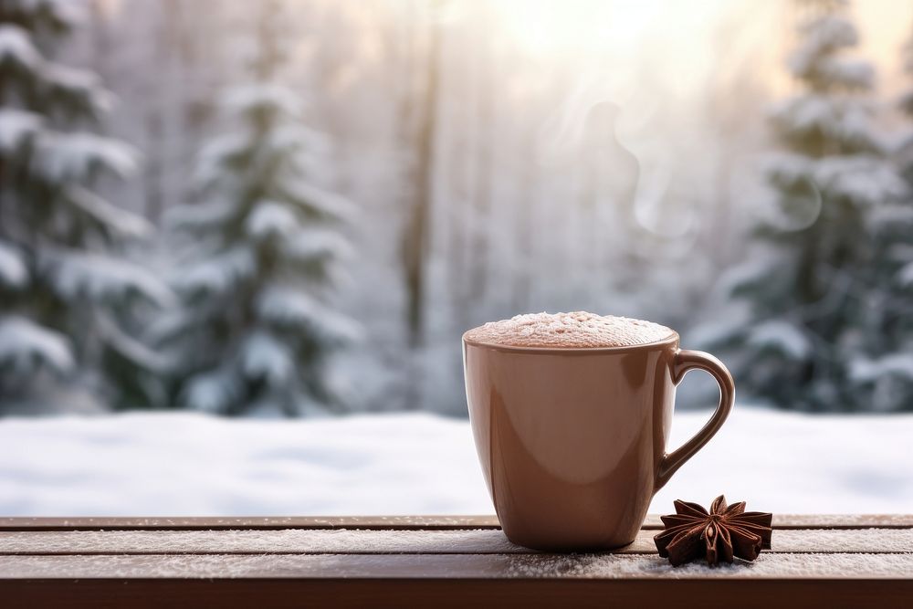 Hot chocolate drink cup winter. AI generated Image by rawpixel.